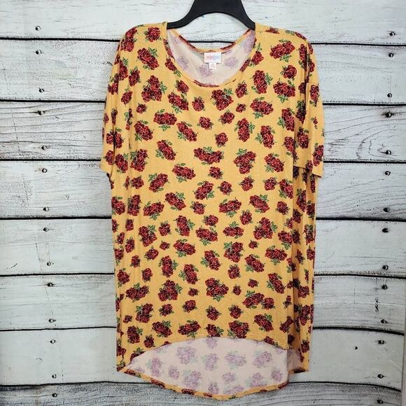 LulaRoe XS Yellow Floral Top - Picture 1 of 7